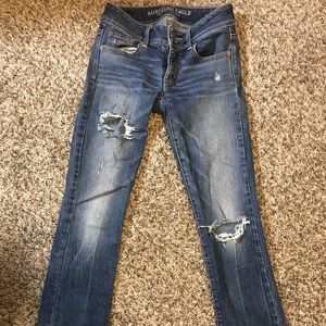 Boot cut American eagle distressed jeans